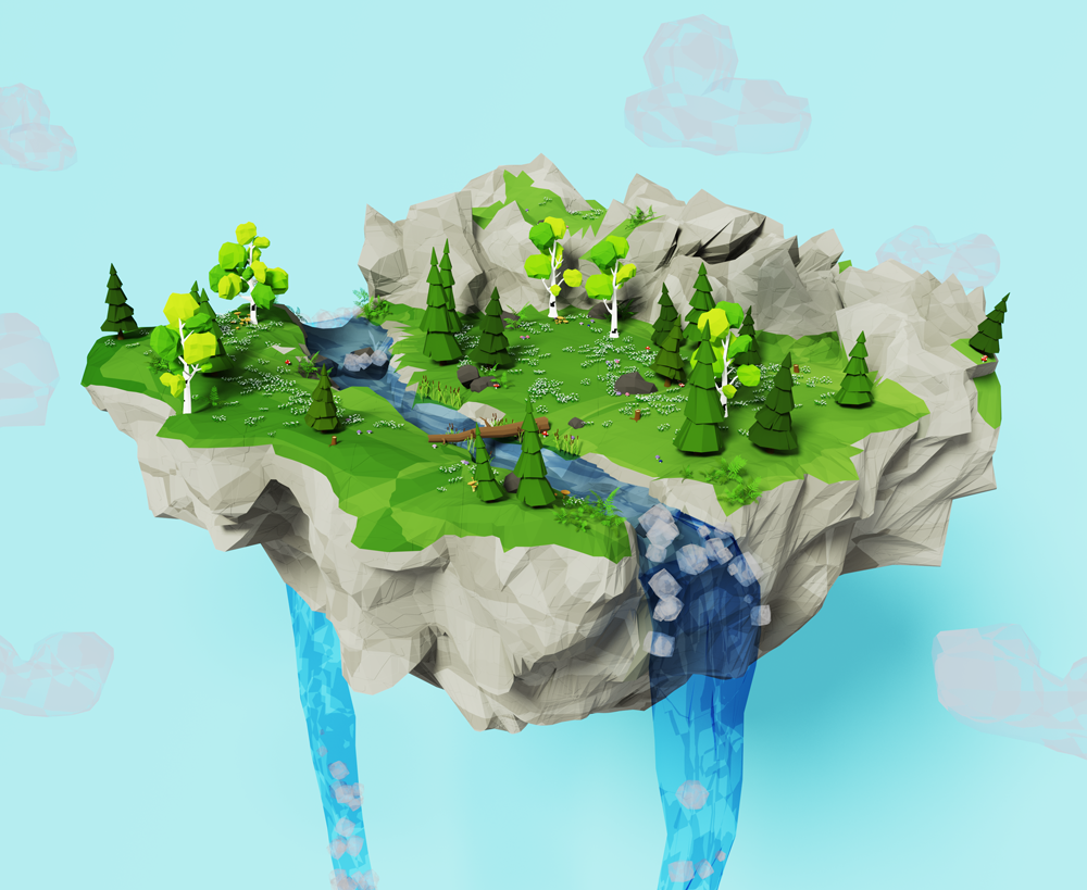 Kuvitus | Lowpoly island, Mika Kurkilahti, Juju Agency